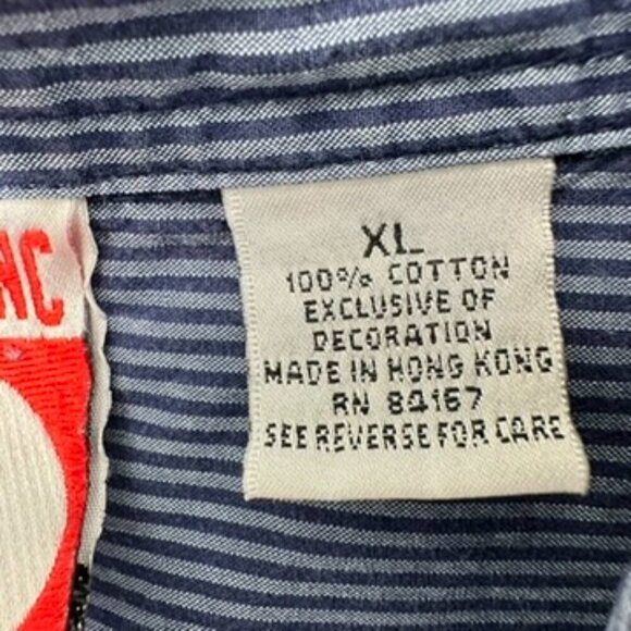Mickey Inc. Mickey Mouse Disney Men's Size XL Blue Striped Button Down Shirt - Picture 4 of 8